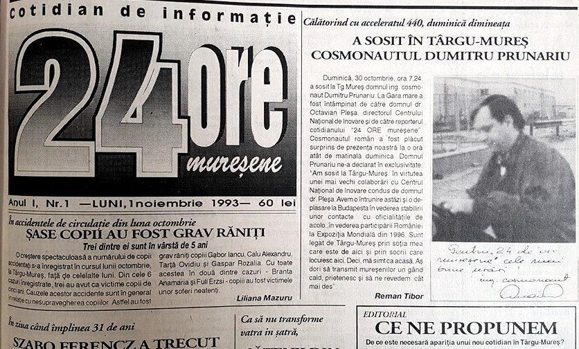 Exact acum 24 de ani a apărut 24 ore mureșene. Imagini de colecţie din primul număr. Autori surpriză ale articolelor vremii!