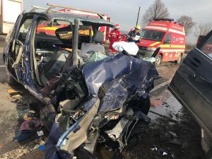 FOTO/UPDATE: Accident foarte grav pe E 60, între Luduș și Chețani. Două victime decedate