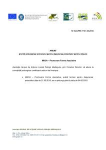 ANUNȚ privind prelungirea termenului pentru depunerea proiectelor pentru măsura  M8/3A