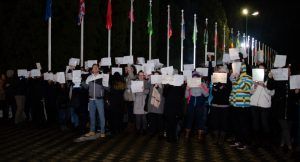 FOTO: Protest studenţesc la UMFST Târgu-Mureş