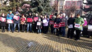 Târgu-Mureş: Persoanele cu handicap, protest împotriva proiectului de buget