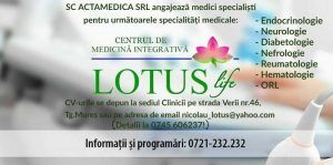 Lotus Life angajează medici specialişti