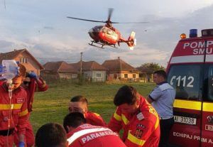 Accident grav de ATV. Victima, preluată de un elicopter SMURD Târgu-Mureş