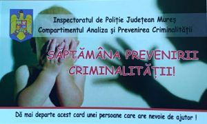 3-7 iunie, Săptămâna Prevenirii Criminalităţii. 4 iunie – Ziua împotriva violenţei în familie