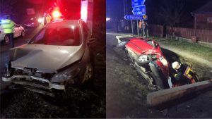 FOTO: Două autoturisme implicate într-un accident, în localitatea Periș