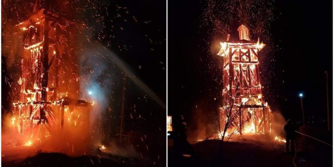 Clopotnița din Idrifaia, incendiată. Reacția Poliției Mureș