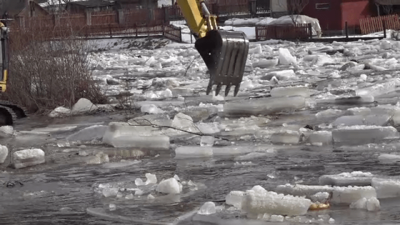 Intervenții pe râul Mureș pentru degajarea albiei de sloiuri de gheață