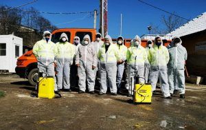 FOTO: Dezinfecție în blocurile din Sighișoara