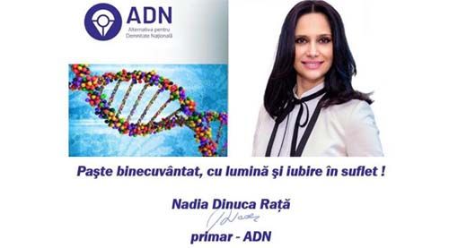 Nadia Dinuca Rață – Alternativa pentru Demnitate Națională: „Paște binecuvântat, cu lumină și iubire în suflet!”