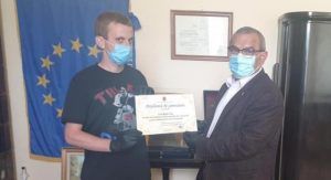 Diplomă de apreciere pentru un salvator din Sighișoara