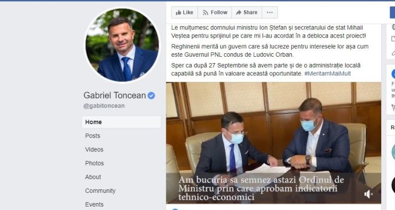 DECIZIE. Candidatul PNL la Primăria Reghin obligat de Biroul Electoral Județean Mureș să șteargă o postare ”care contravine legii”