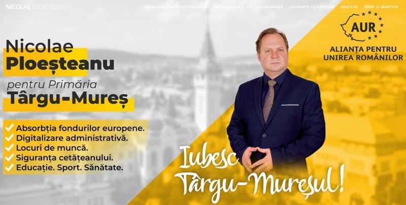 Târgu Mureș: Nicolae Ploeșteanu (AUR), program electoral din 7 puncte