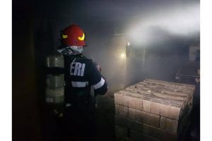FOTO: Incendiu la o fabrică din Sărmașu!