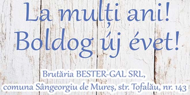 Brutăria BESTER-GAL Sângeorgiu de Mureș vă urează La Mulți Ani! Boldog új évet!