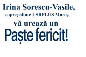 Irina Sorescu-Vasile, copreședinte USR-PLUS Mureș, vă urează un Paște Fericit!