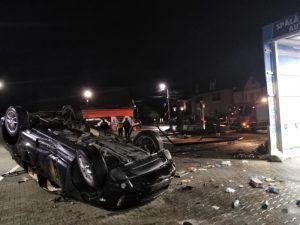 FOTO: Mașină răsturnată în Luduș