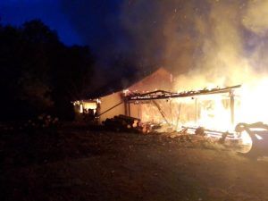 FOTO: Incendiu la un gater din Bistra Mureșului