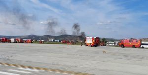 FOTO: Accident aviatic la Aeroportul ”Transilvania” simulat de ISU Mureș