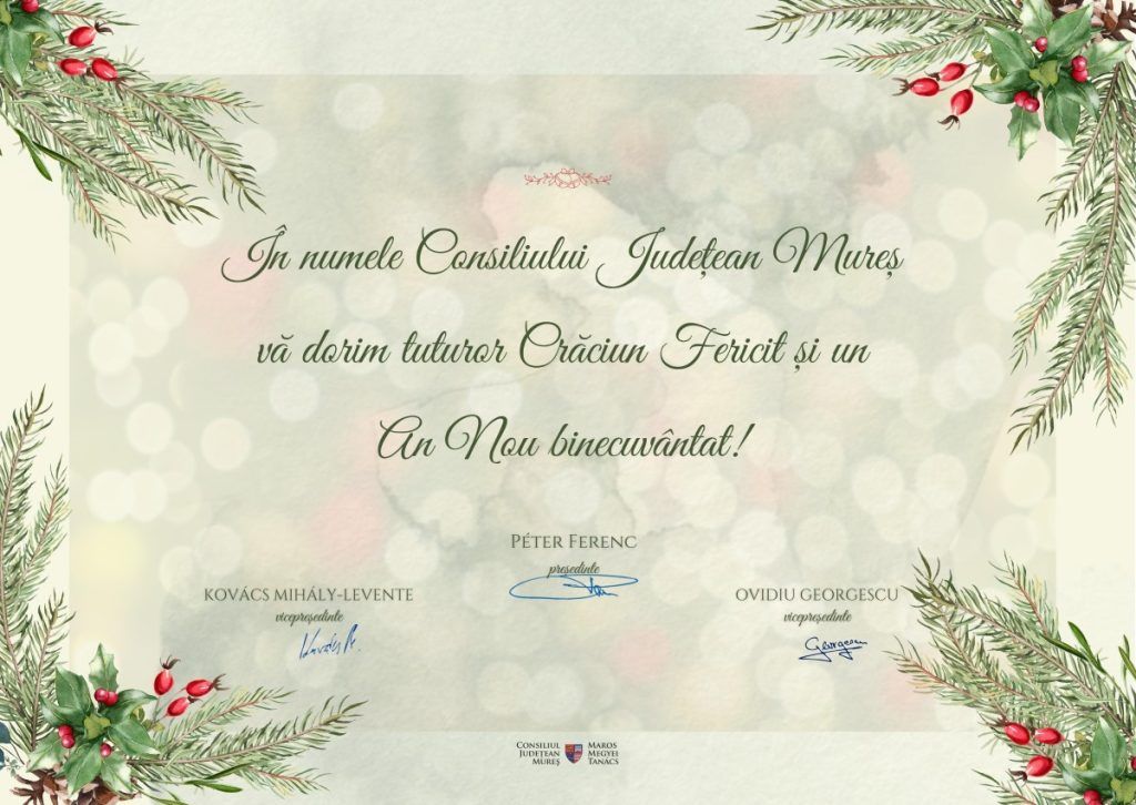 Consiliul Județean Mureș vă urează Crăciun fericit și un An Nou binecuvântat!