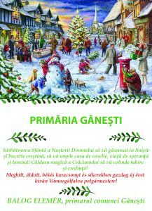 Primăria Gănești vă urează sărbători fericite!