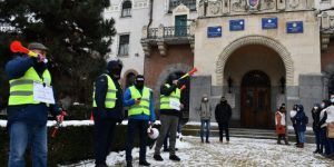 Protest al sindicaliștilor din Poliția Mureș