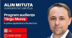 Europarlamentarul USR Alin Mituța, audiențe la Târgu Mureș