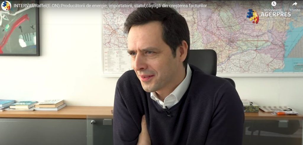 VIDEO-INTERVIU: Raffael (E.ON): ”Producătorii de energie, importatorii și statul sunt cei care câștigă din creșterea facturilor”