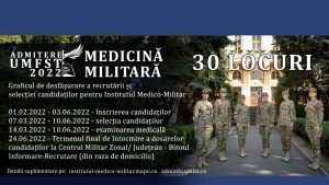Locuri pentru admitere la Medicină Militară, la UMFST
