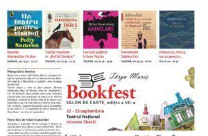 Bookfest Târgu Mureș, Salon de carte, ediția a  VII-a. 22-25 septembrie, Teatrul Național. Intrarea liberă!