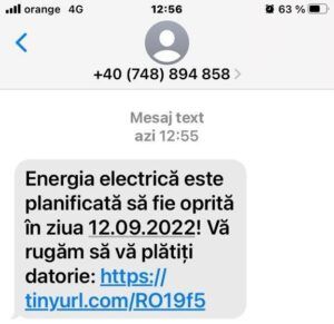 Atenție!Tentative de fraudă prin sms cu facturi Electrica