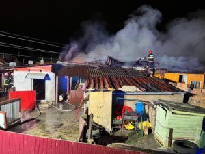 FOTO: Incendiu cu o victimă decedată, la Sighișoara