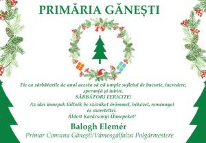 Primăria Gănești vă urează Sărbători fericite!