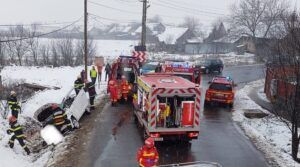 FOTO: Accident grav în localitatea mureșeană Nicolești