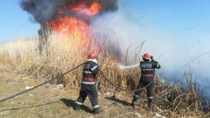 Incendii de vegetație uscată în patru localități mureșene