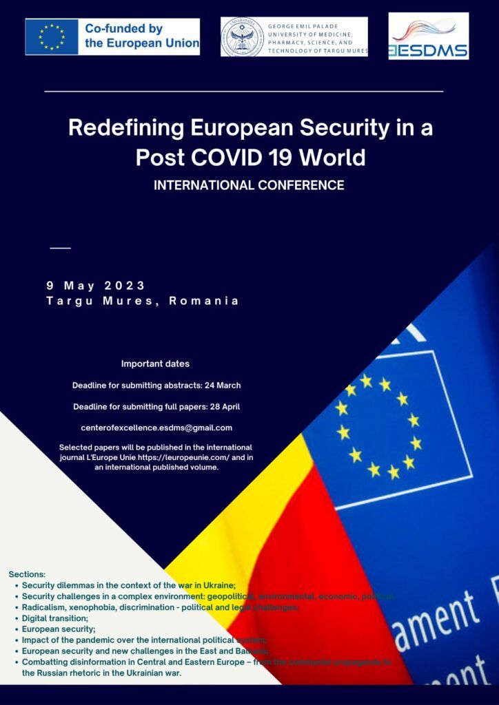 Conferința Internațională Redefining European Security in a Post COVID 19 World