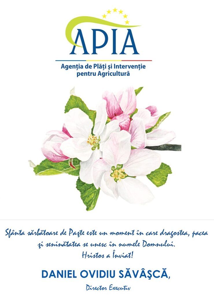 Agenția de Plăți și Intervenție pentru Agricultură Mureș, vă urează Paște fericit!