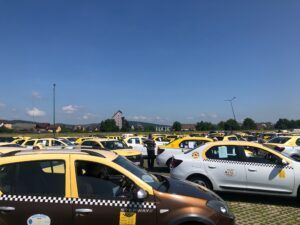 VIDEO: Protest al taximetriştilor şi la Târgu Mureş