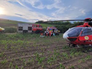 Mureș: Accident între Văideiu și Petea. O victimă, transportată cu elicopterul SMURD