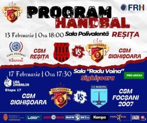 CSM Sighișoara: Două meciuri de handbal în această săptămână