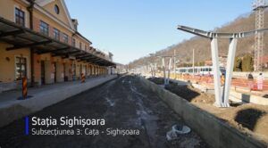 VIDEO: Înaintează lucrările de pe șantierul tronsonului de cale ferată Brașov-Sighișoara