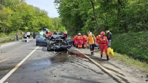 Accident cu cinci victime în Corunca